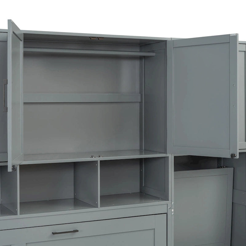 Eenpersoons Murphybed met kast, laden en bureau
