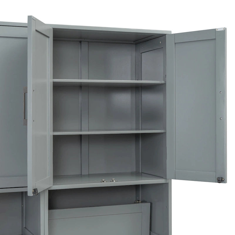 Eenpersoons Murphybed met kast, laden en bureau