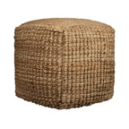 Pouf Ottomano Cubo in Juta Naturale – Poggiapiedi/Seduta per 1 Persona