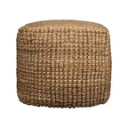 Pouf Ottomano Cubo in Juta Naturale – Poggiapiedi/Seduta per 1 Persona