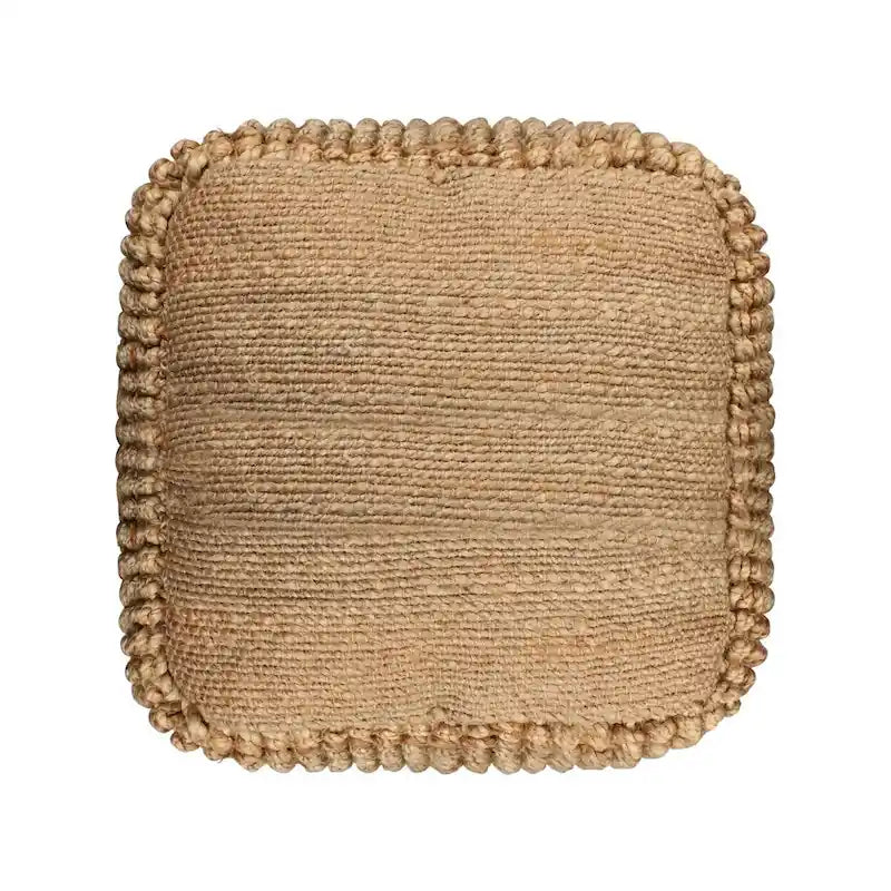 Pouf Ottomano Cubo in Juta Naturale – Poggiapiedi/Seduta per 1 Persona
