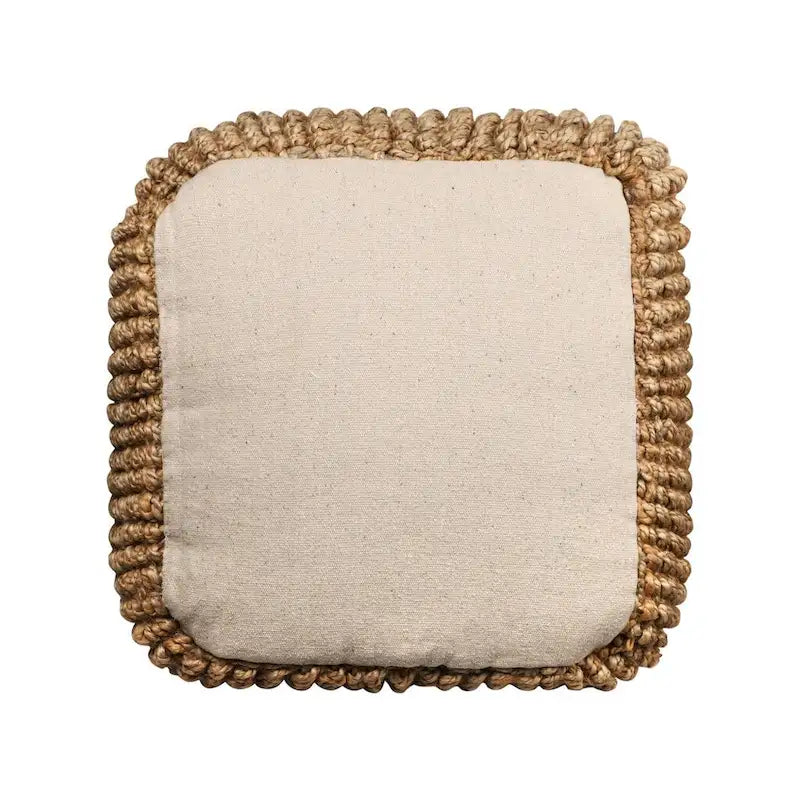 Pouf Ottomano Cubo in Juta Naturale – Poggiapiedi/Seduta per 1 Persona