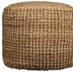 Pouf Ottomano Cubo in Juta Naturale – Poggiapiedi/Seduta per 1 Persona