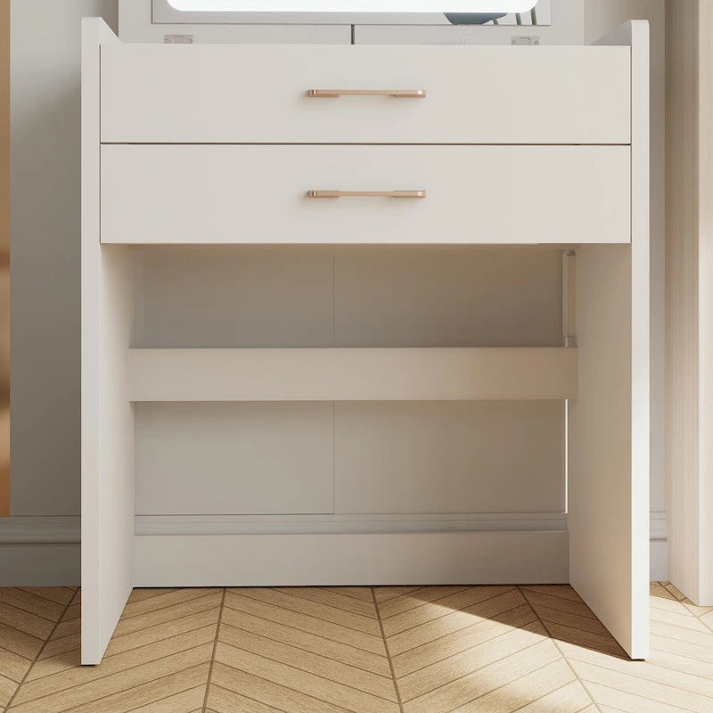 Toeletta bianca con coperchio a ribalta, luci a LED e presa di corrente, 3-in-1, 1 persona