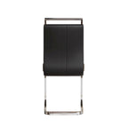 Sedia da pranzo in pelle PU con schienale alto, gambe in metallo a C, set da 4 (bianco / nero / grigio)