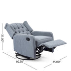 Poltrona reclinabile manuale marrone con girevole a 360°, poltrona lounge singola