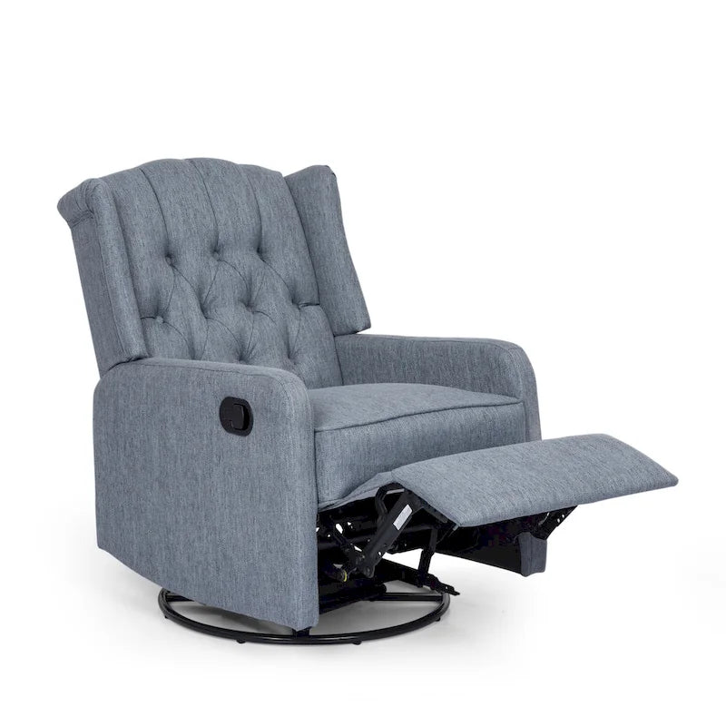 Poltrona reclinabile manuale marrone con girevole a 360°, poltrona lounge singola