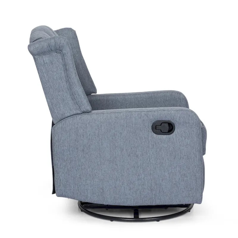 Poltrona reclinabile manuale marrone con girevole a 360°, poltrona lounge singola