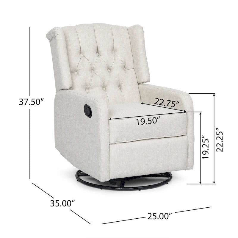 Poltrona reclinabile manuale marrone con girevole a 360°, poltrona lounge singola
