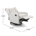 Poltrona reclinabile manuale marrone con girevole a 360°, poltrona lounge singola