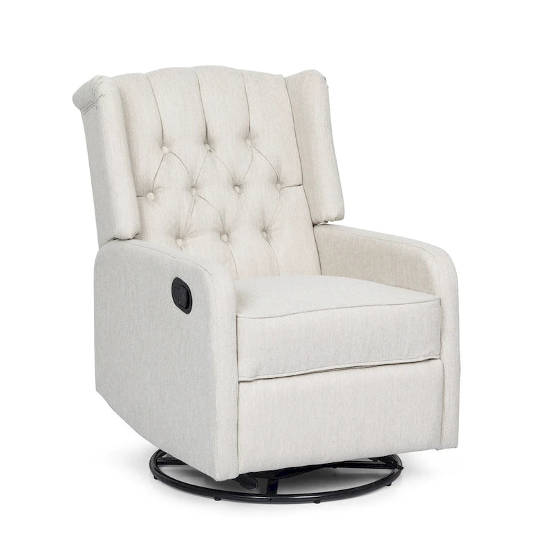 Poltrona reclinabile manuale marrone con girevole a 360°, poltrona lounge singola