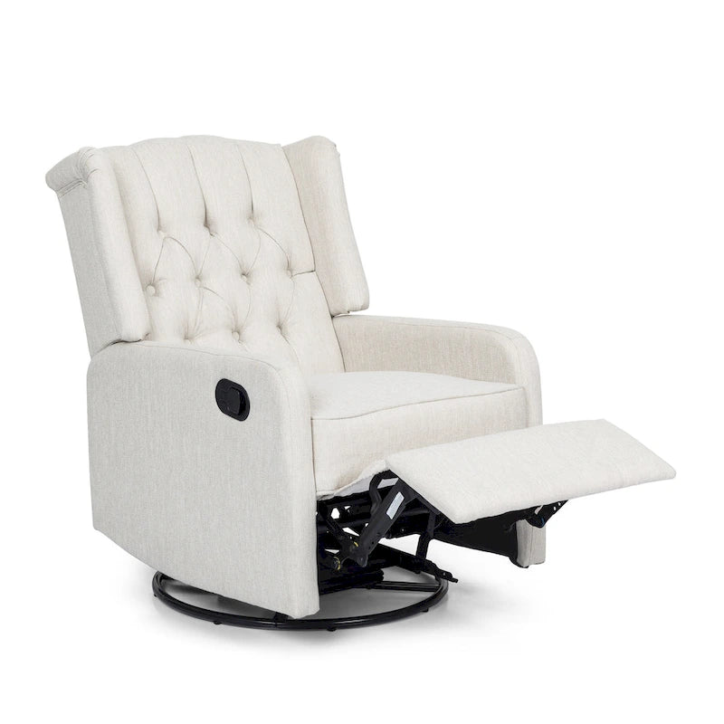 Poltrona reclinabile manuale marrone con girevole a 360°, poltrona lounge singola