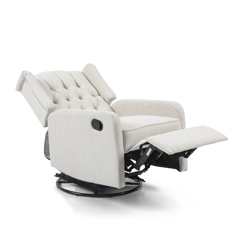 Poltrona reclinabile manuale marrone con girevole a 360°, poltrona lounge singola