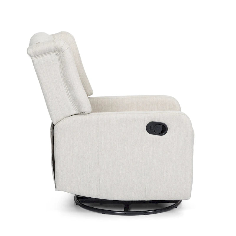 Poltrona reclinabile manuale marrone con girevole a 360°, poltrona lounge singola