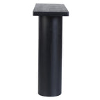 Tavolo Consolle Semicircolare Nero/Naturale, Legno Massello di Mango, 1 Pezzo