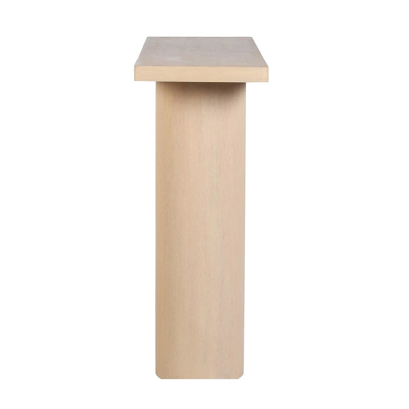 Tavolo Consolle Semicircolare Nero/Naturale, Legno Massello di Mango, 1 Pezzo