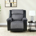 Fauteuil inclinable manuel de 39 pouces en similicuir noir et gris et tissu
