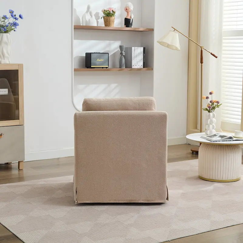 Fauteuil d'appoint pivotant rembourré en chenille