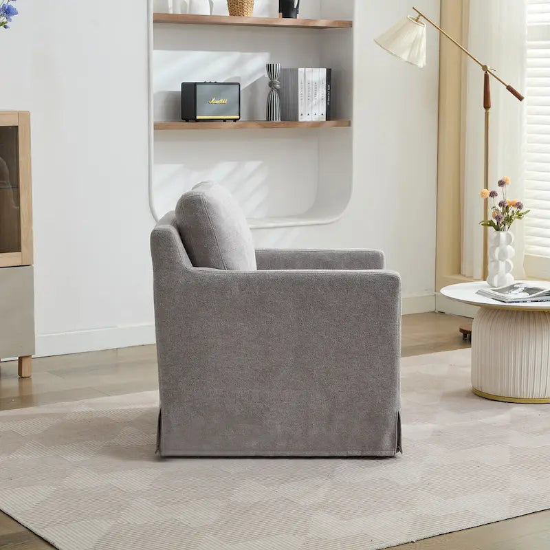 Fauteuil d'appoint pivotant rembourré en chenille