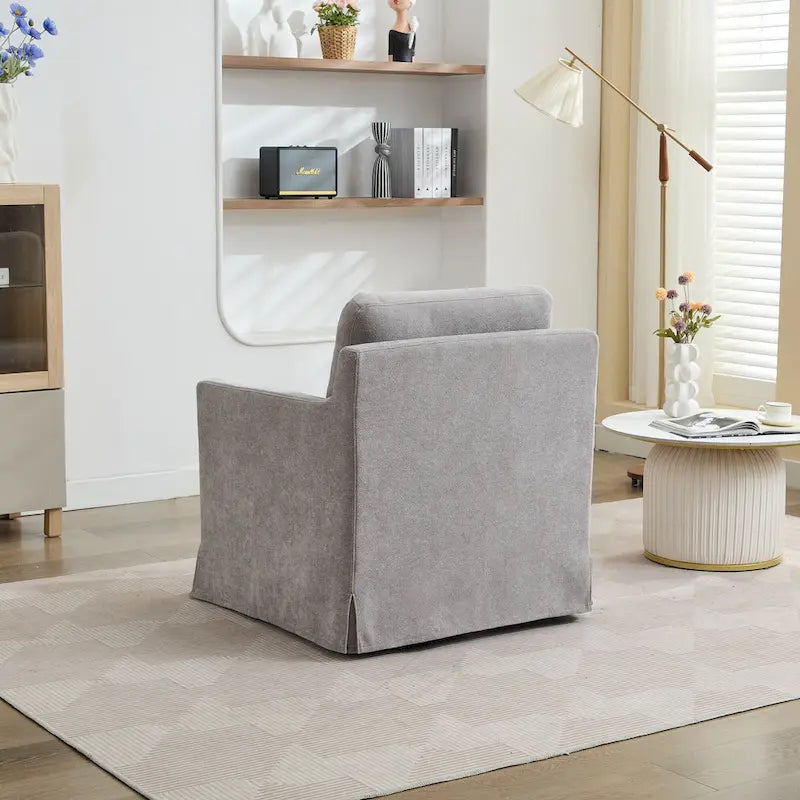 Fauteuil d'appoint pivotant rembourré en chenille