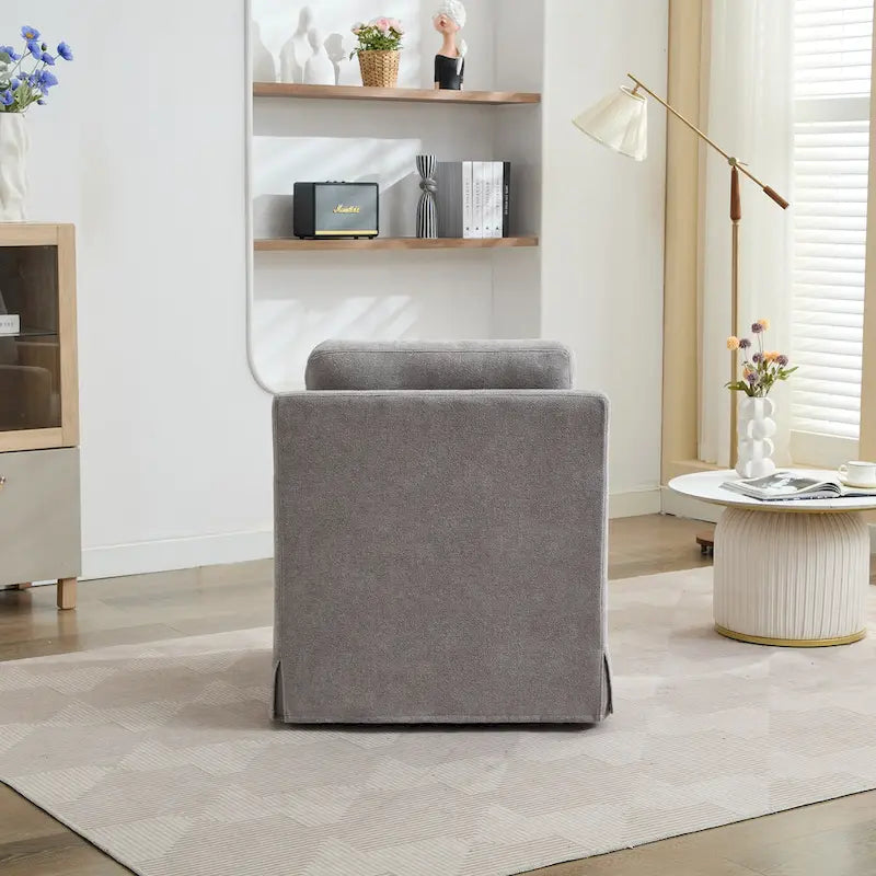 Fauteuil d'appoint pivotant rembourré en chenille