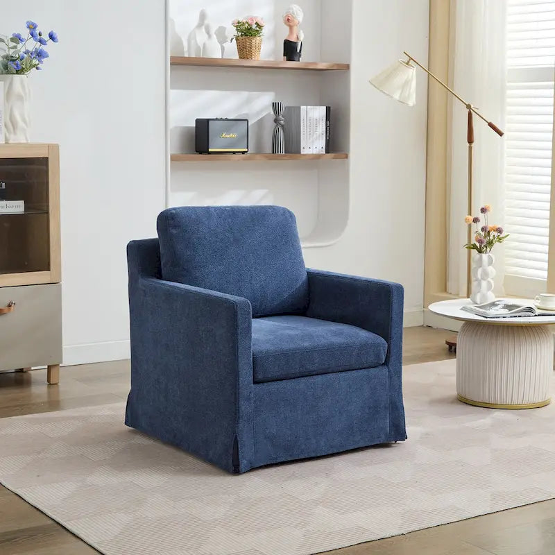 Fauteuil d'appoint pivotant rembourré en chenille