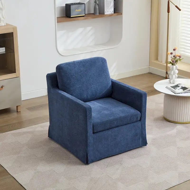Fauteuil d'appoint pivotant rembourré en chenille