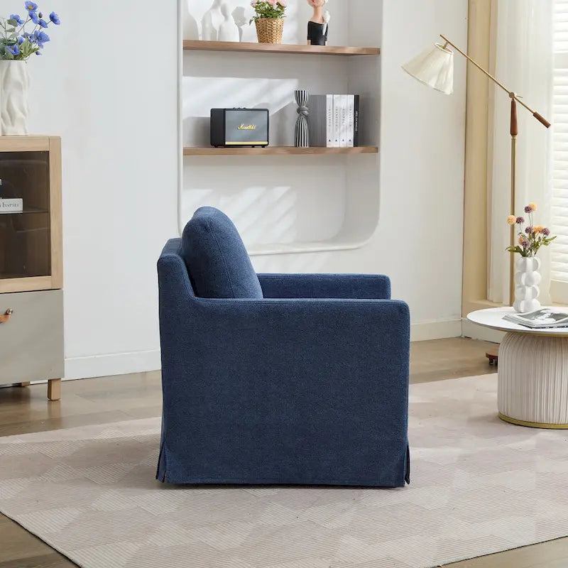 Fauteuil d'appoint pivotant rembourré en chenille