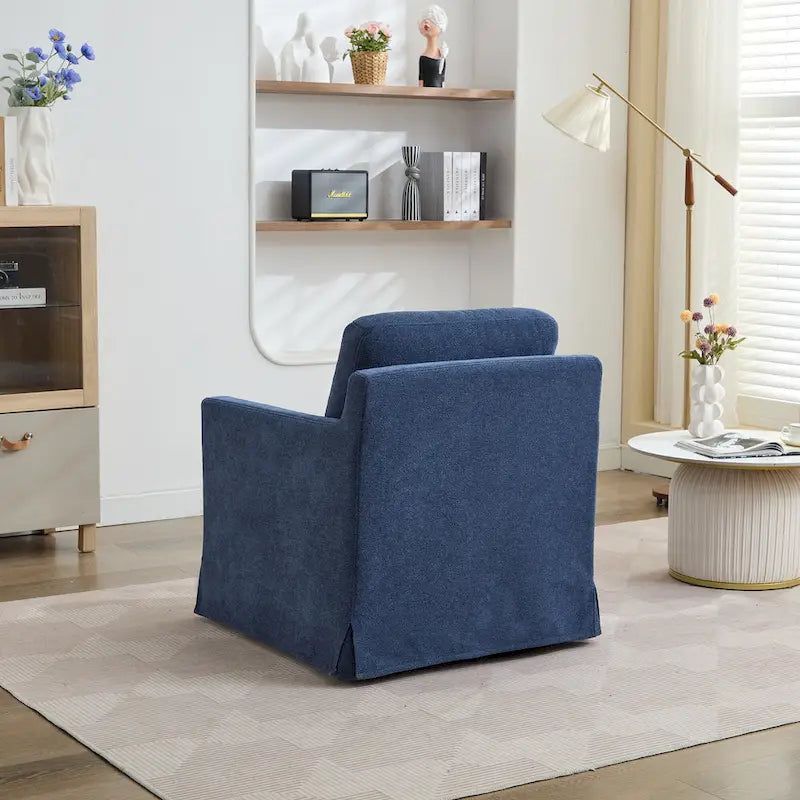 Fauteuil d'appoint pivotant rembourré en chenille