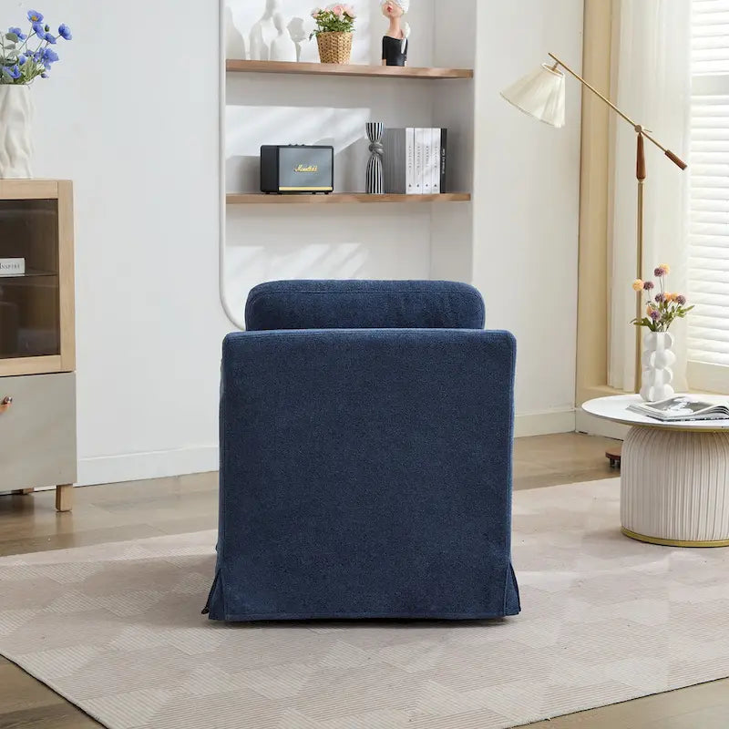 Fauteuil d'appoint pivotant rembourré en chenille