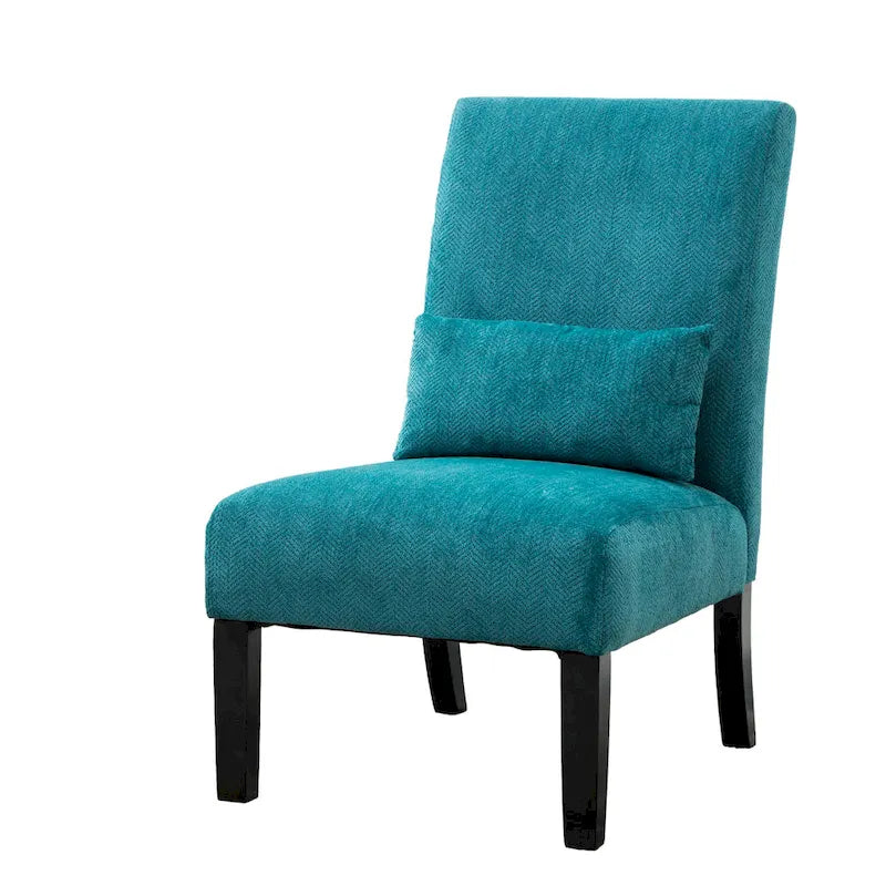 Poltrona d'accento senza braccioli, blu ottanio, un posto