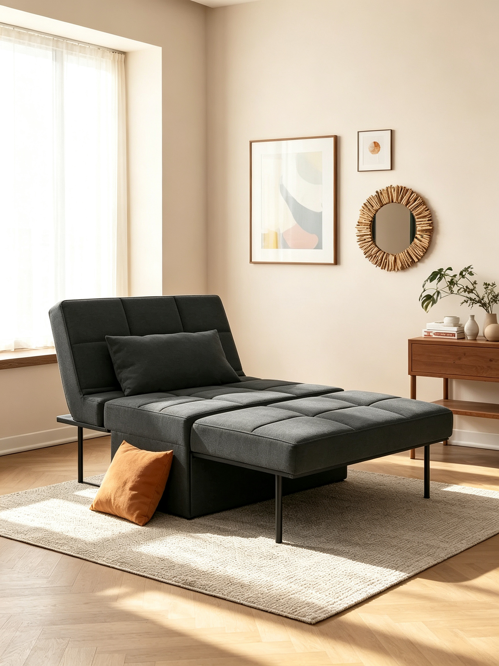 Fauteuil-canapé pouf convertible