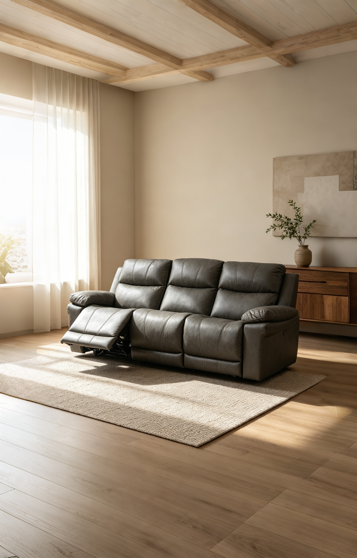 Divano contemporaneo con reclinazione elettrica