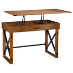 Scrivania Sit-Stand Marrone Regolabile in Altezza, Stile Industriale, 1 Posto