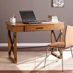 Scrivania Sit-Stand Marrone Regolabile in Altezza, Stile Industriale, 1 Posto