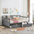 Divano letto full size grigio/espresso/bianco con 2 cassetti, adatto per 1-2 persone