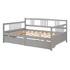 Divano letto full size grigio/espresso/bianco con 2 cassetti, adatto per 1-2 persone