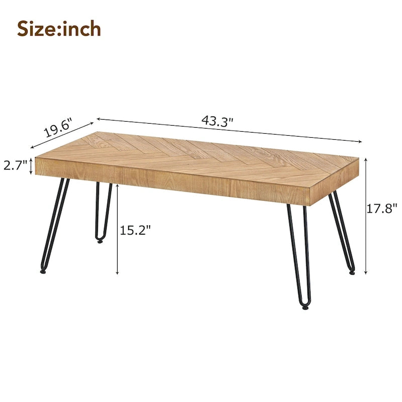 Moderne salontafel met metalen poten