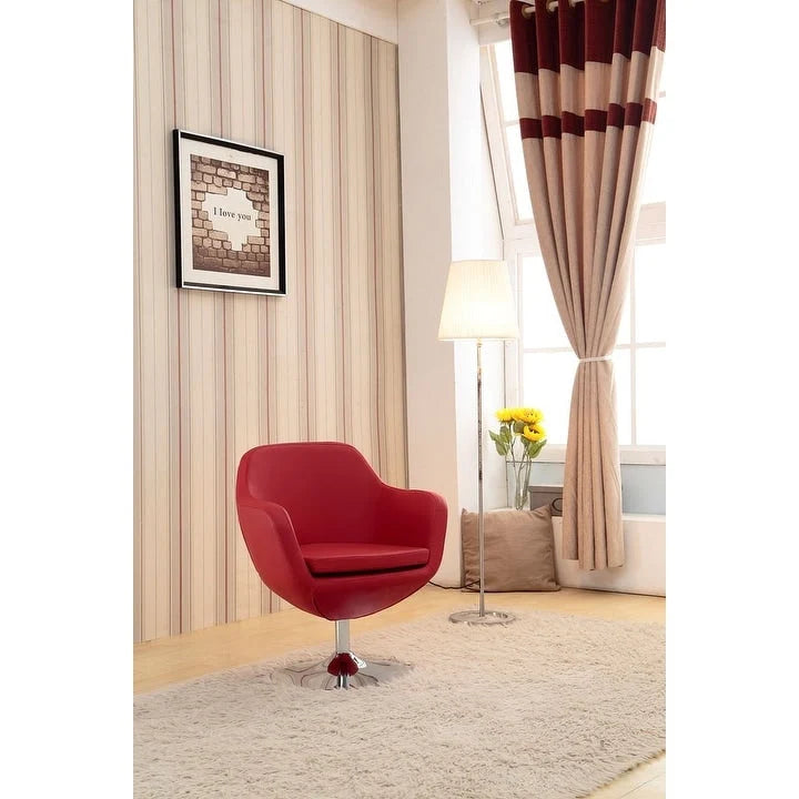 Poltroncina girevole a 360° in similpelle grigia / rossa / bianca / arancione / blu – Posto singolo