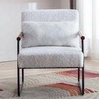 Poltrona singola accentata Mid-Century bianca/marrone, pelle PU