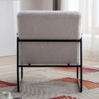 Poltrona singola accentata Mid-Century bianca/marrone, pelle PU