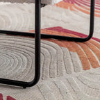 Poltrona singola accentata Mid-Century bianca/marrone, pelle PU