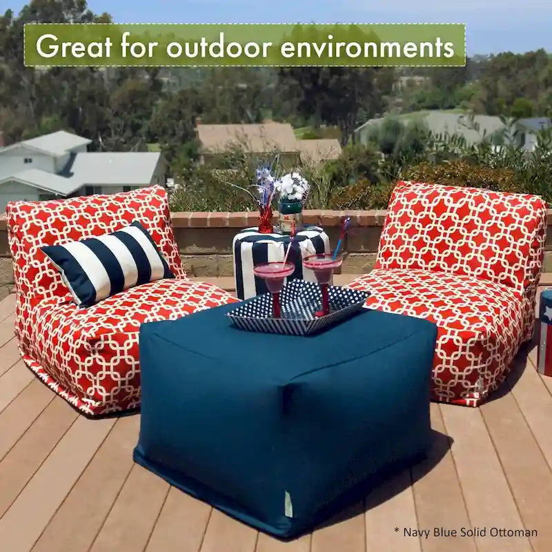 Majestic Home Goods Pouf ottomano da interno/esterno Towers 68,5 cm L x 68,5 cm P x 43 cm A