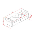 Panca Pouf Contenitore Trapuntata Multicolore con Braccioli Arrotondati – 1 Posto