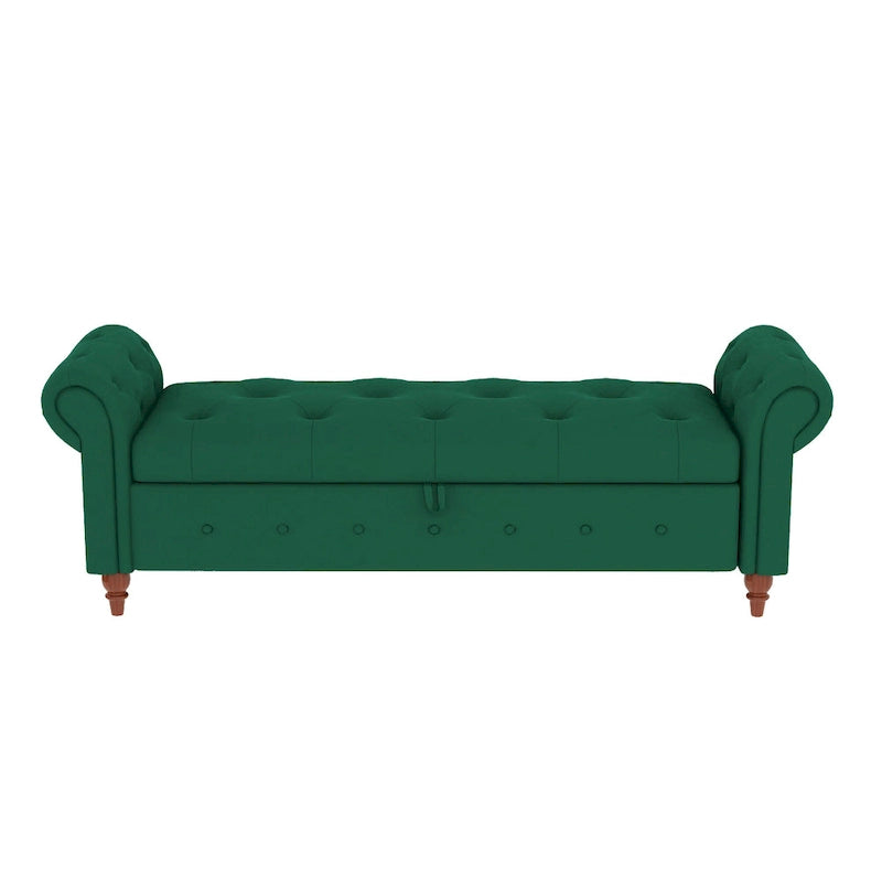 Panca Pouf Contenitore Trapuntata Multicolore con Braccioli Arrotondati – 1 Posto