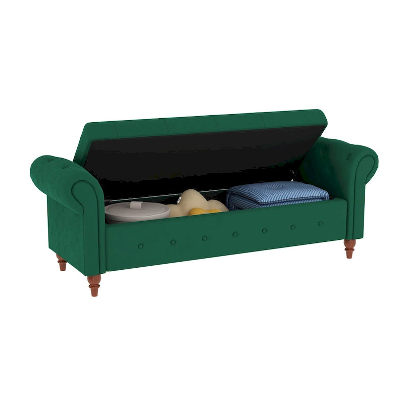 Panca Pouf Contenitore Trapuntata Multicolore con Braccioli Arrotondati – 1 Posto