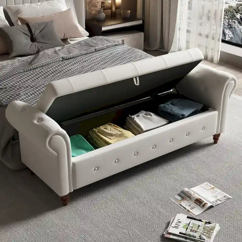 Panca Pouf Contenitore Trapuntata Multicolore con Braccioli Arrotondati – 1 Posto