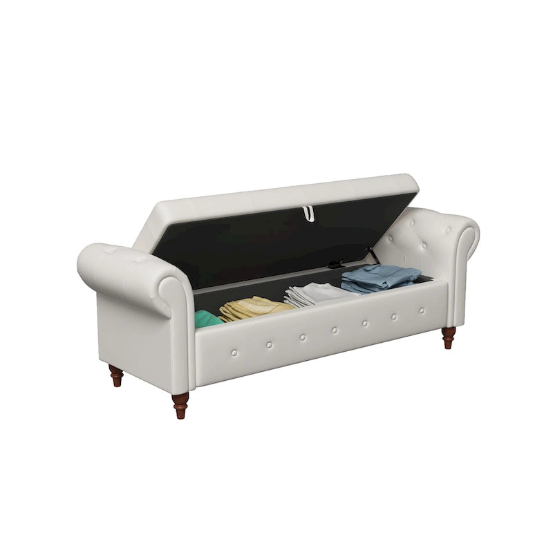 Panca Pouf Contenitore Trapuntata Multicolore con Braccioli Arrotondati – 1 Posto