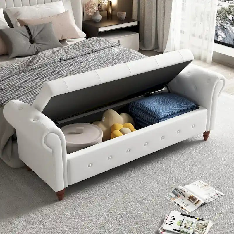 Panca Pouf Contenitore Trapuntata Multicolore con Braccioli Arrotondati – 1 Posto