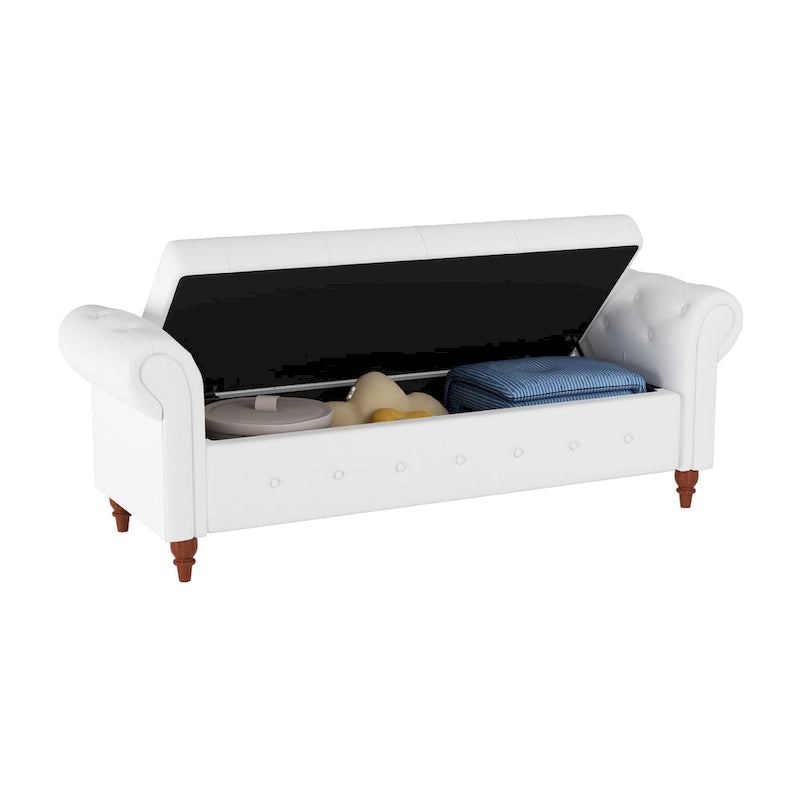 Panca Pouf Contenitore Trapuntata Multicolore con Braccioli Arrotondati – 1 Posto